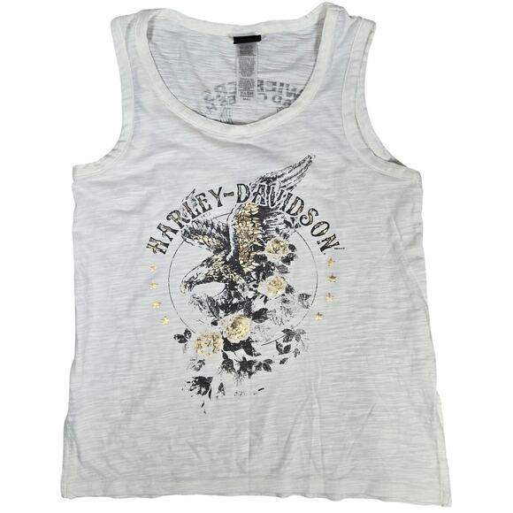 Harley-Davidson White Burnout Tank Wieblers Quad Cities Davenport Iowa S - Picture 1 of 6